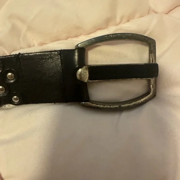 Suzi Roher Canada Leather Metal Rivet Belt Womens XL - Picture 6 of 7